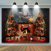 Lofaris Christmas Trees With Shiny Starfish Winter Backdrop